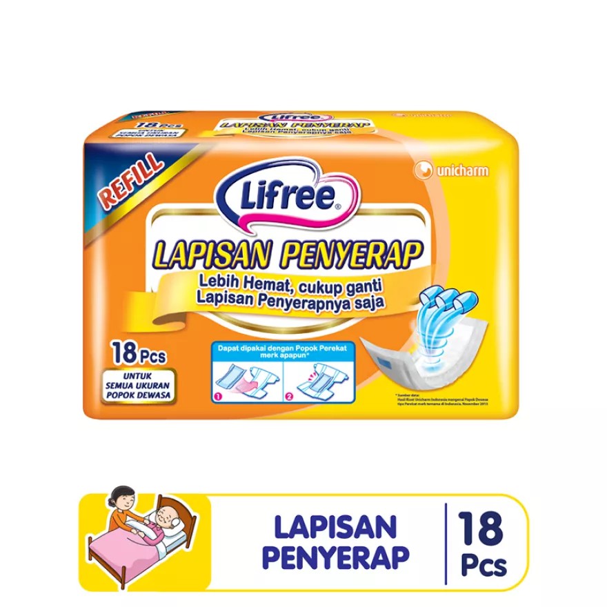 LIFREE PAD Penghemat Popok Perekat 49 cm / Pad Pants 45 cm 15pcs