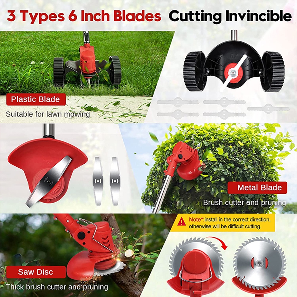 Mesin Potong Rumput Baterai 188V/12V/24V Cordless Lawn Mower Grass Trimmer Mesin Pemotong Rumput Taman Alat Potong Rumput