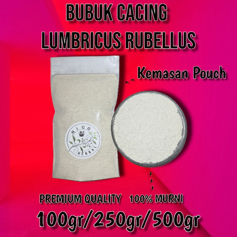 

Bubuk Cacing Lumbricus Rubellus 100gr