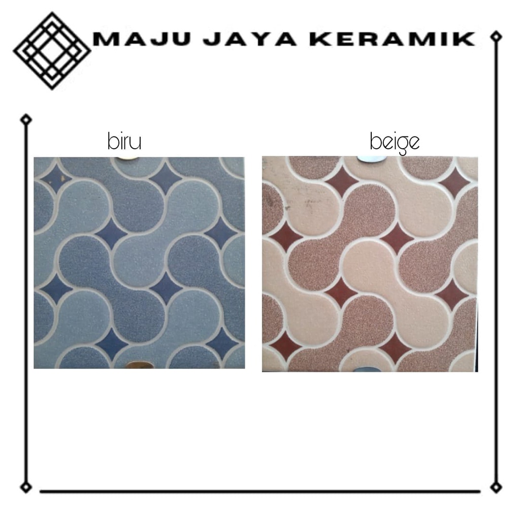 KERAMIK KAMAR MANDI 20X20 KASAR BIRU CREAM | KERAMIK TERAS 20X20 | MULIA CELICA