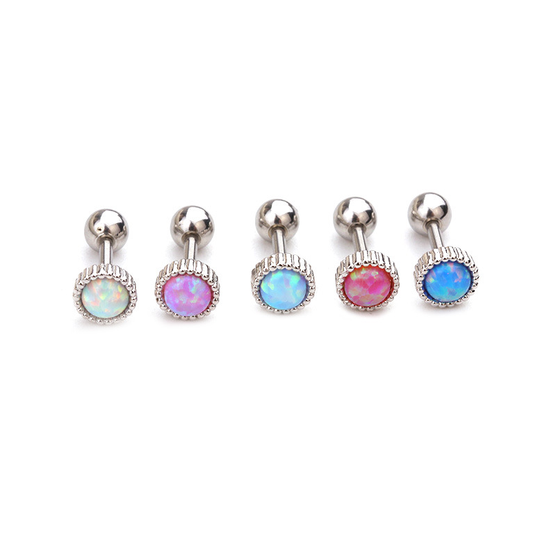 1pc Anting Bentuk Bulat Bahan Stainless Steel Warna Solid Gaya Korea Vintage Untuk Pernikahan