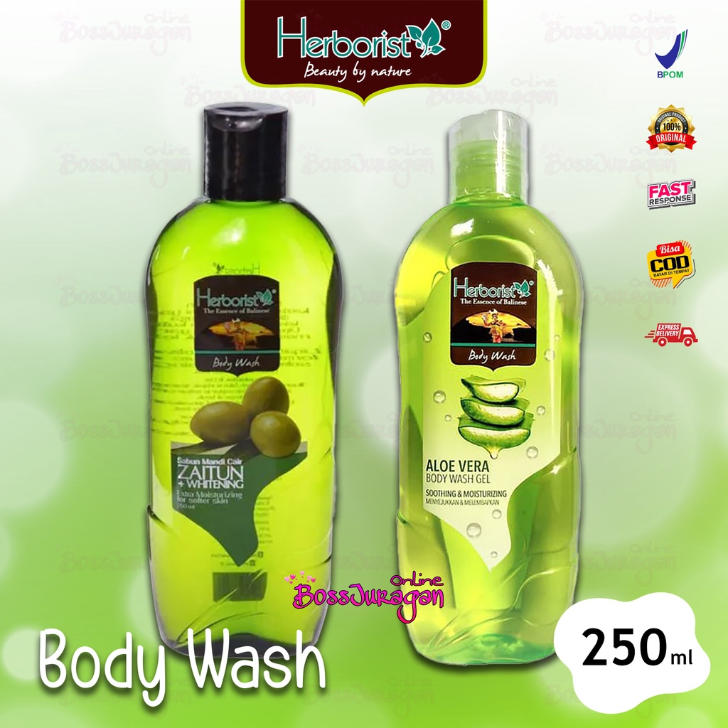 (BOSS) Herborist Body Wash Zaitun &amp; Aloe Vera 250ml | Sabun Mandi Cair Herborist