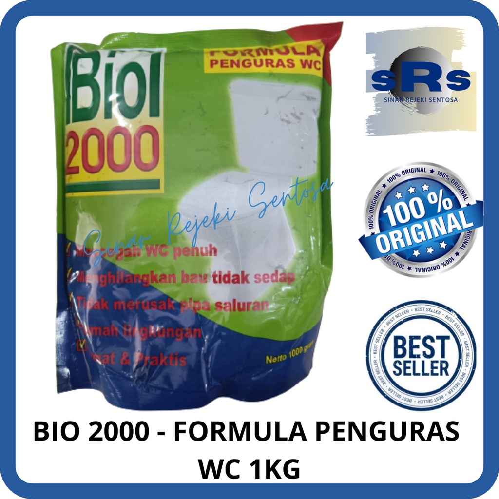 BIO 2000 - PENGURAS WC/OBAT SEPTIC TANK/PENCEGAH WC PENUH 1000 GRAM