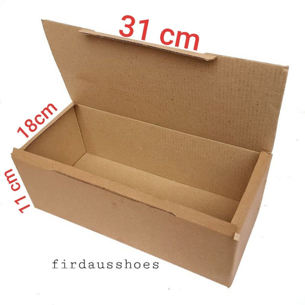 dus Kemasan box sepatu warna coklat polos