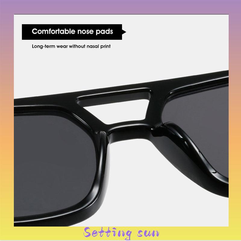 2022 Kacamata Hitam Aviator Retro Klasik Frame Kotak Besar Anti Uv Untuk Wanita TN