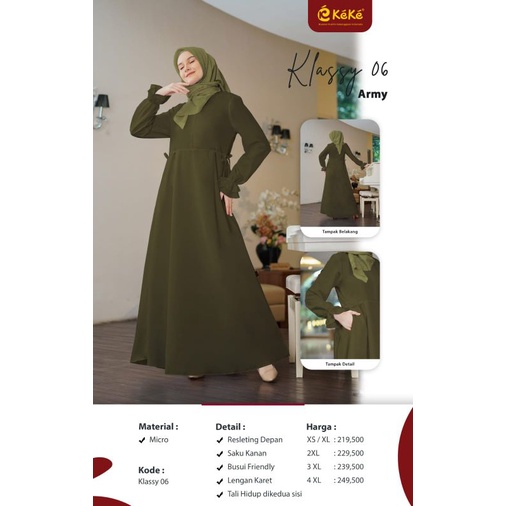 Gamis Premium Klasy Dress 06 Wood by Keke|Gamis Polos|Gamis Terbaru 2022|Gamis Muslimah|Gamis Kekini