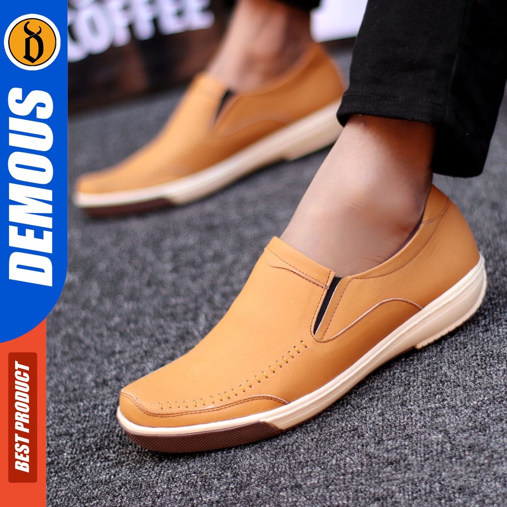 DEMOUS Ginyu - Sepatu Slip On Casual Pria Kulit Asli