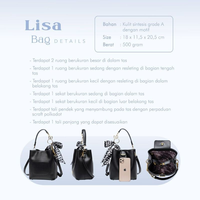 Lisa Bag Jims Honey Original Tas Selempang wanita realpic cod lembut fashion korea bucket bag
