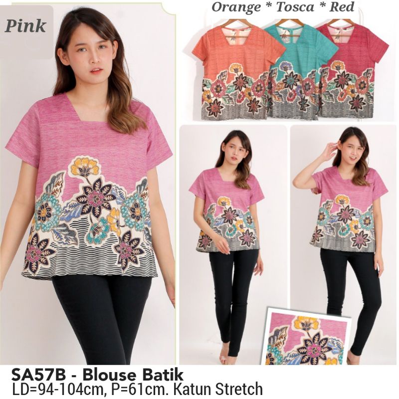 BLOUSE BATIK FARAH MODERN ATASAN KERJA KANTOR ETNIK BAJU CEWEK FASHION 57 WANITA MURAH CANTIK