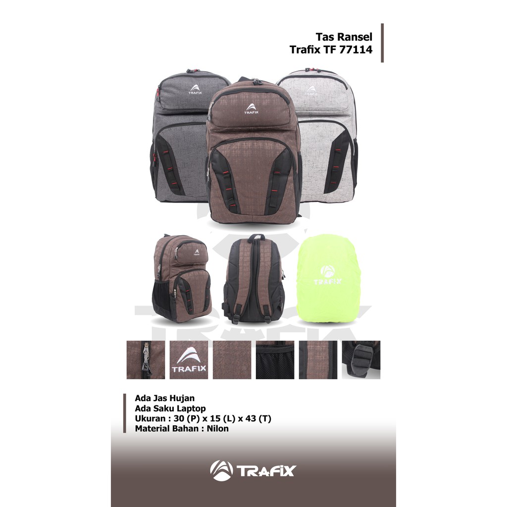 [KLIKTAS] Tas ransel Pria Trafix TF77114 / backpack sekolah kuliah tas punggung