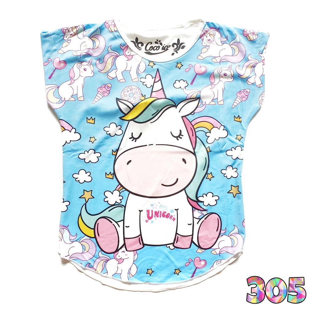 Coco Ice Kaos Anak Perempuan Unicorn