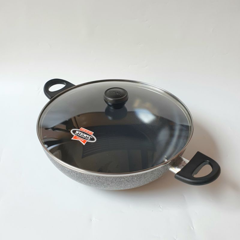 Wajan Penggorengan Maxim Neostone Wok + Tutup Kaca 30cm