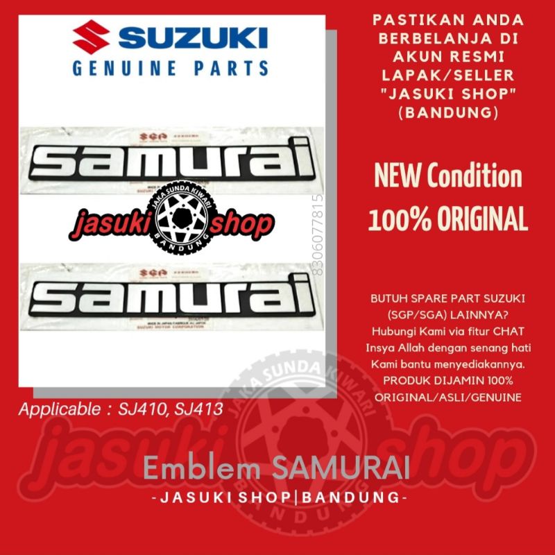 Original Emblem SAMURAI Asli Ori Original SGP Japan
