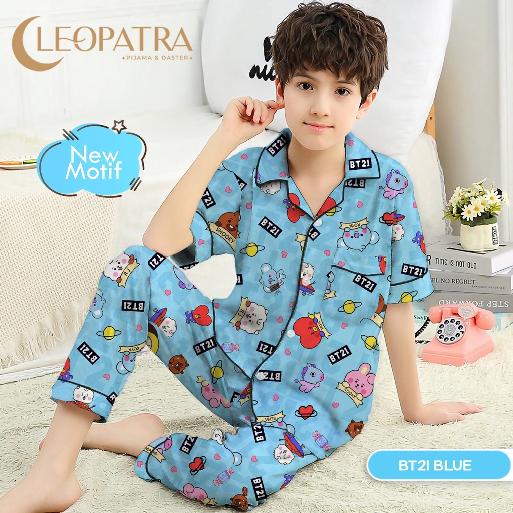 Cleopatra Piyama Anak Laki Motif Karakter Usia 6-8 tahun (size 8) Setelan Baju Tidur