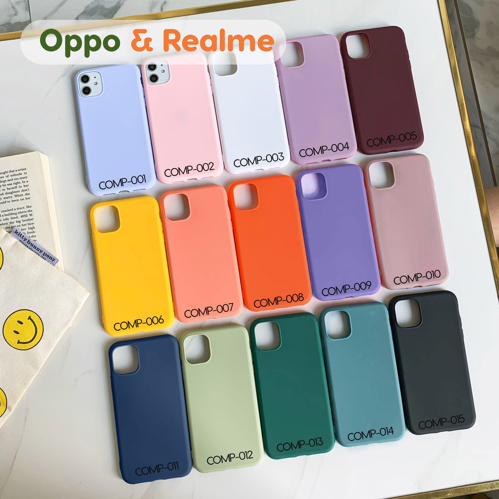 (Seri 1) Oppo & Realme - Softcase Silikon Macaron Warna