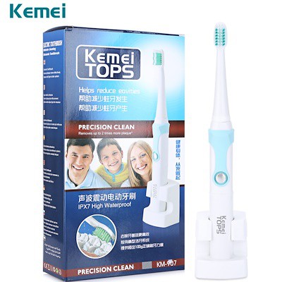 Kemei Km-907 Sikat Gigi Elektrik Ultrasonic Anti Air Rechargeable untuk dewasa dan anak anak