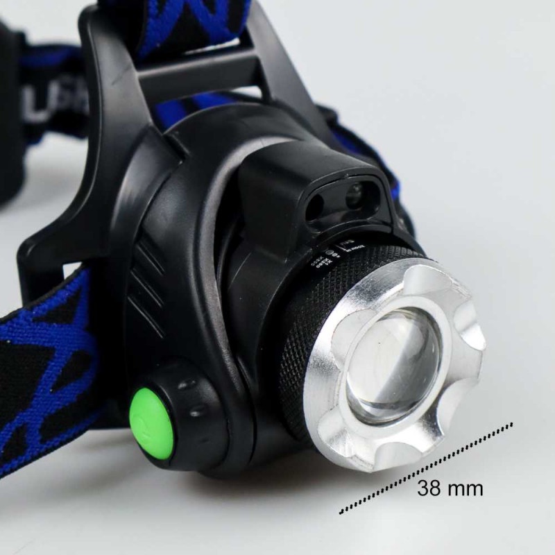 Senter Headlamp 1 LED Cree XM-L T6 3000 Lumens Hitam