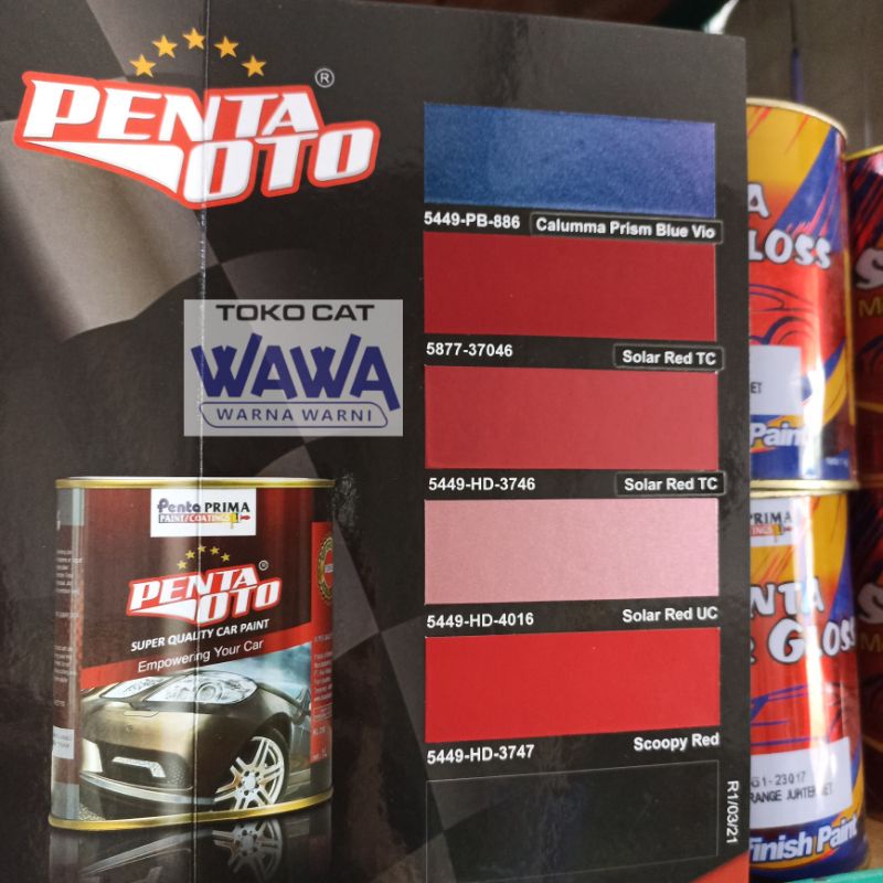 CAT DUCO PU PENTA OTO SOLAR RED MERAH DOFF PU 1 LITER/ECER REPACK