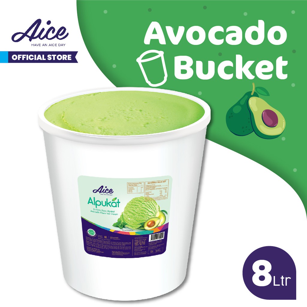 

AICE Avocado Bucket Alpukat Ice Cream Es Krim Ember 8L Eskrim