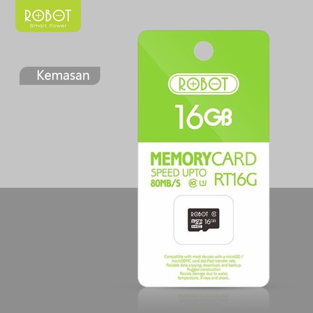 MMC ROBOT MicroSD Memori Card 4GB/8GB/16GB/32Gb CLASS 10 80Mb/S with Package