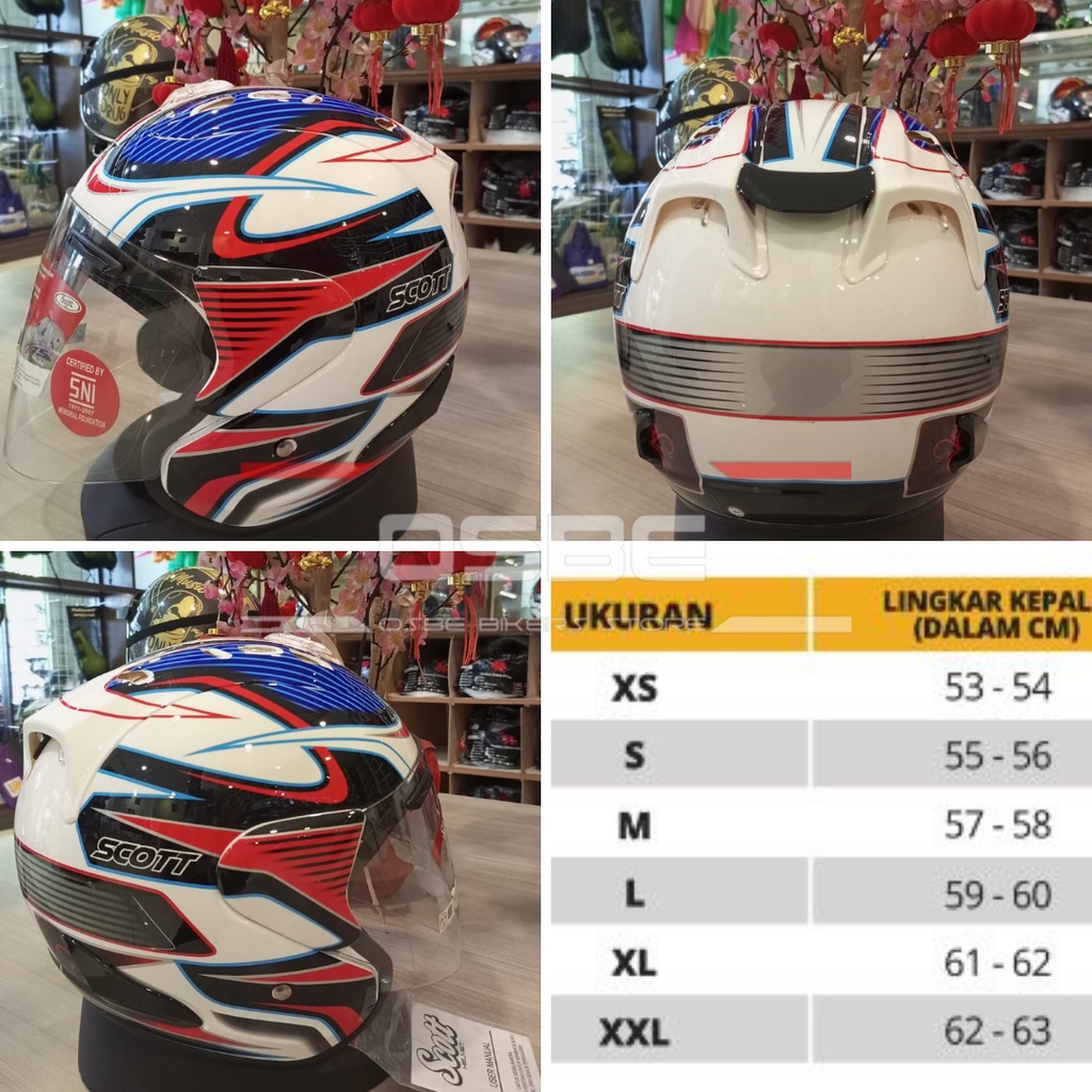 ( FREE STIKER ) HELM SCOTT RAM 4 / HELM HALF FACE + FREE STIKER SCOTT / ARAI / TSR R5 BEST SELLER / 