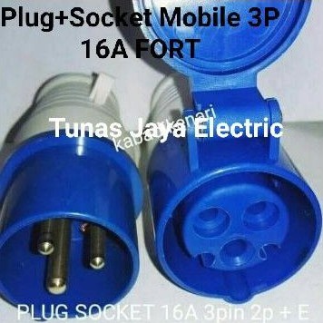 Plug + Socket Mobile Industri 3P 16A FORT