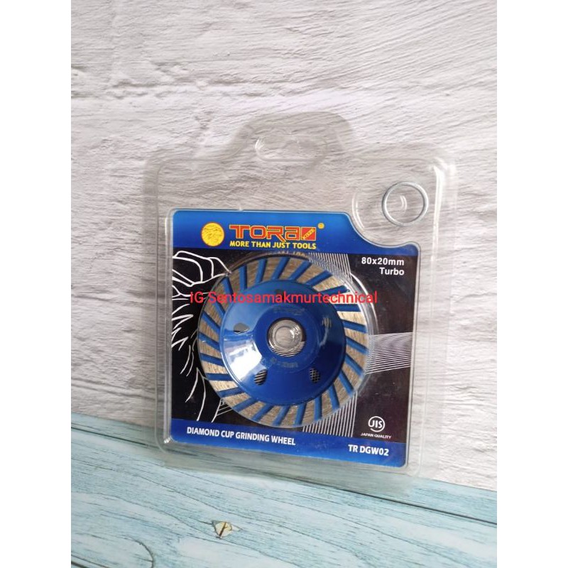 TORA 3&quot; Mata Gerinda Grenda Mangkok Asah Diamond Cup Grinding Wheel TURBO