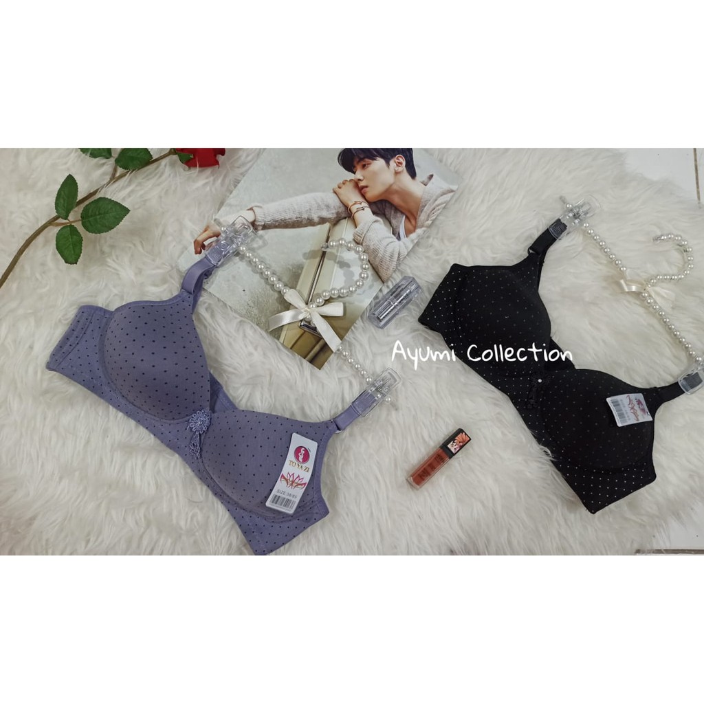 BH Bra Fashion Wanita / BH Busa Tipis Tanpa Kawat kancing 3 / TYZ BINTIK 245