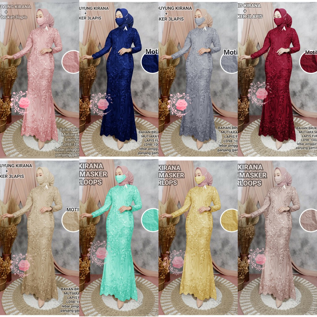 GH - GAMIS DUYUNG KIRANA / GAMIS BROKAT MEWAH / GAMIS KONDANGAN MEWAH / GAMIS BROKAT WANITA KEKINIAN
