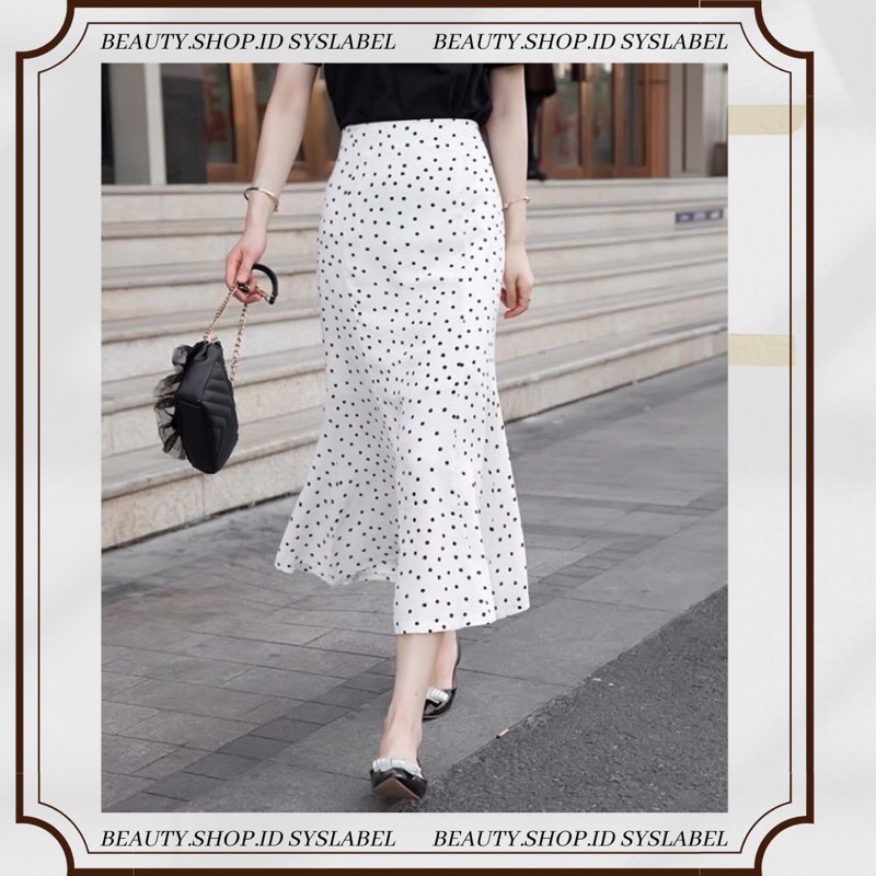 [COD] Ayana Skirt Polka - Rok Panjang Polka Dot Korea - Rok Wanita