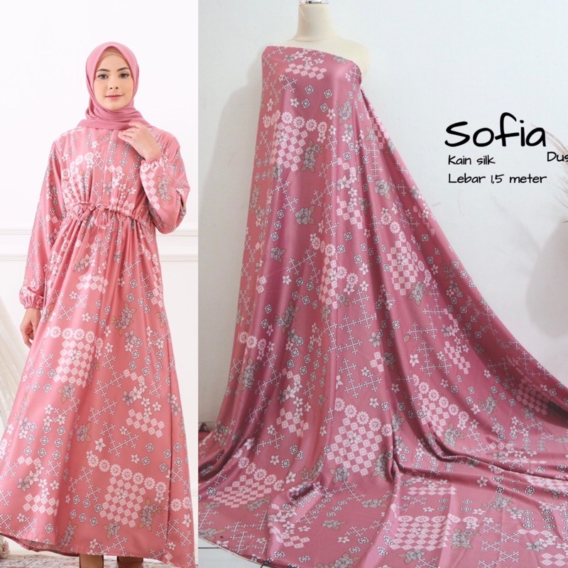 Kain Silk | motif sofia series | kain seragaman | kain sarimbit