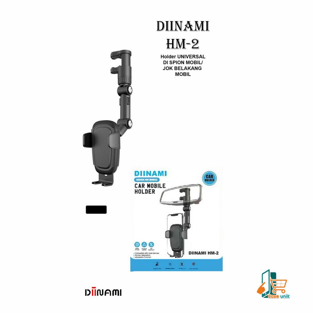 DIINAMI HM-2 CAR PHONE HOLDER REARVIEW MIRROR ADJUSTABLE UNIVERSAL HOLDER putar 360 derajat / Holder mobil di spion multifungsi CS5754