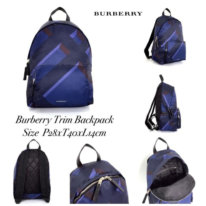 Tas Burberry Grade ORI Mirror Import Trim Backpack Ransel Wanita Kado