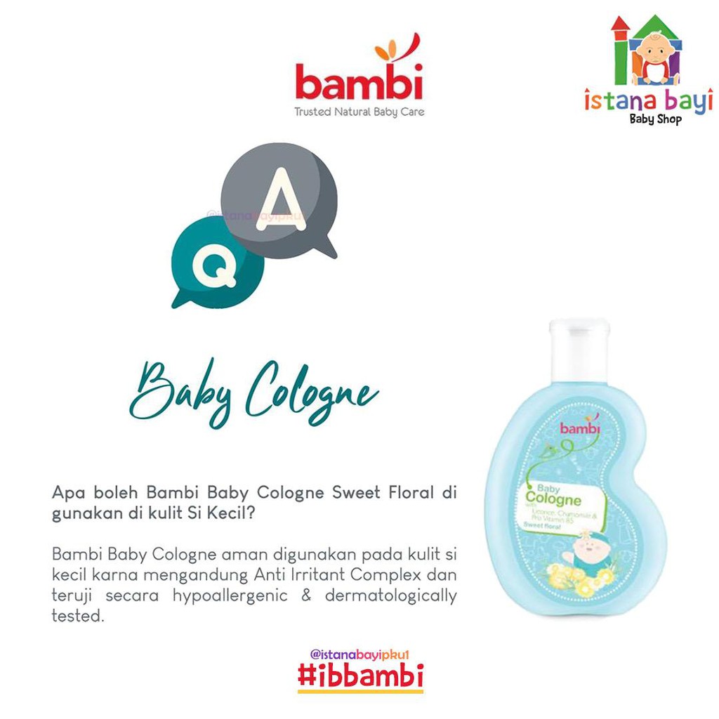 Bambi Baby Cologne 100ml/Parfum bayi/minyak wangi bayi/parfum anak