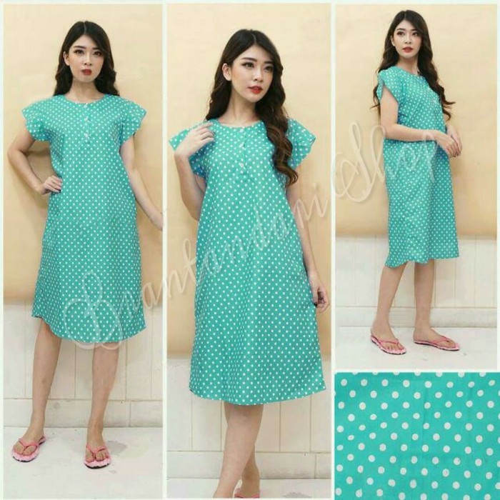 Daster Katun Polkadot- Daster Bumil Busui - Baju Tidur Wanita-Baju Tidur-Daster Bali
