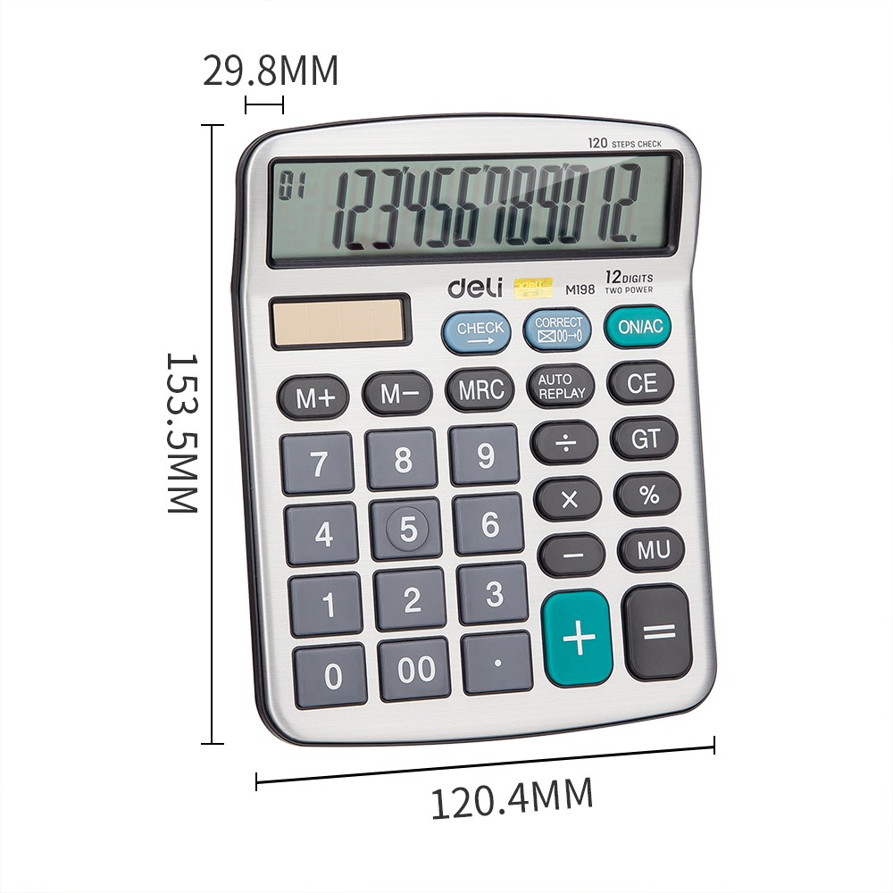 Deli Kalkulator 120 fungsi Display besar dan lebar garansi 3 tahun EM19810