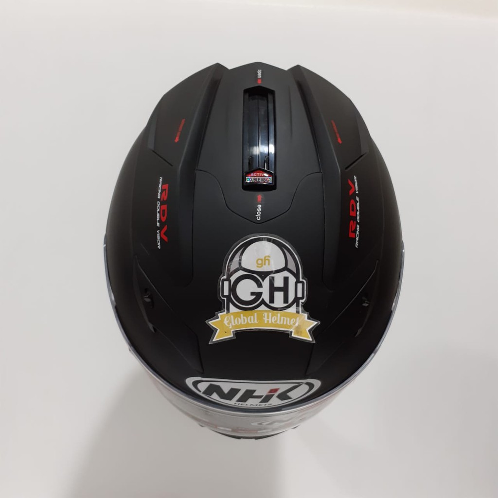 HELM NHK GP1000 POLOS GP 1000 GP-1000 GP1K SOLID BLACK DOFF FULL FACE HELMET