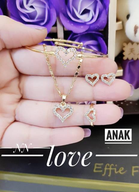 Xuping set perhiasan anak lapis emas 18k 1053j