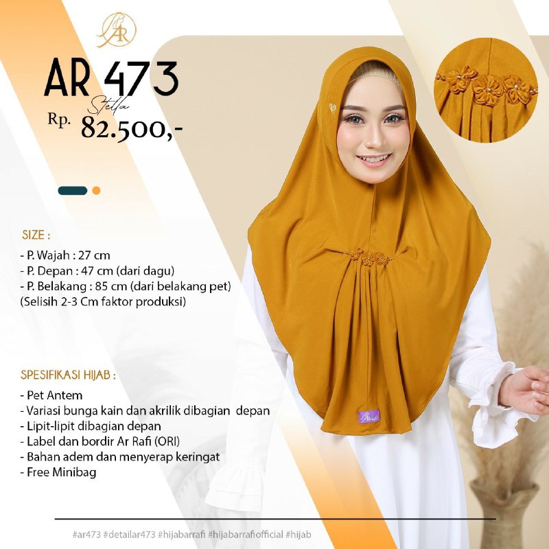 [COD]READY STOCK HIJAB ARRAFI AR 473 | HIJAB INSTAN | HIJAB SYAR'I | HIJAB BERGO | HIJAB ARRAFI TERB