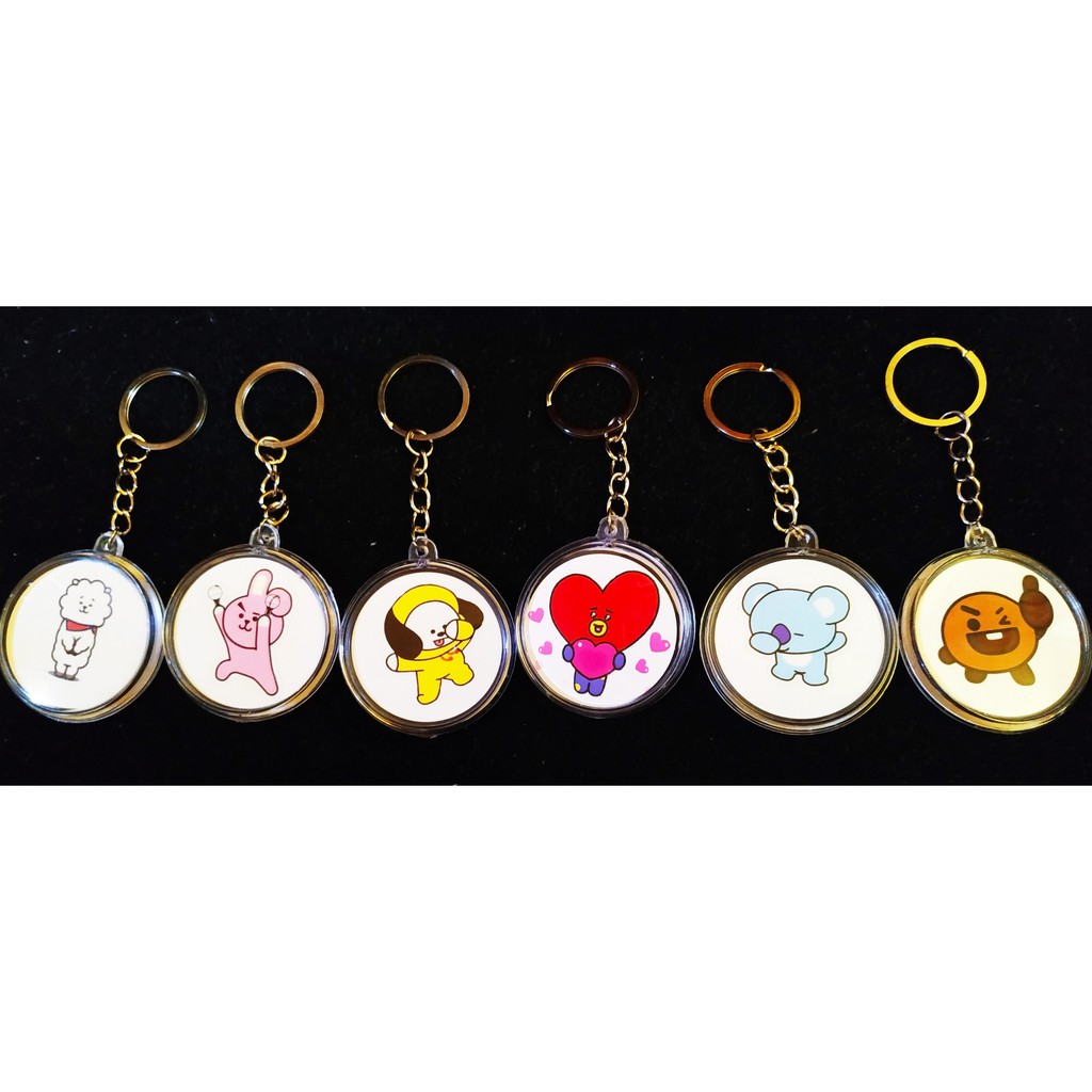 Gantungan Kunci BTS BT21 Acrylic 4.5cm (bisa custom/bisa untuk souvenir)