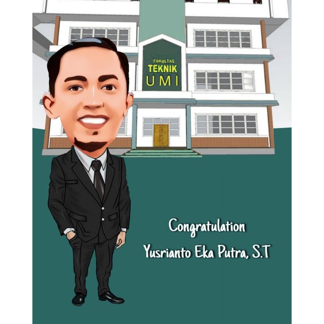 KARIKATUR WISUDA Kado Murah Hadiah Lucu Karikatur Profesi Edit Wajah jadi Kartun Sketsa Wajah Vector