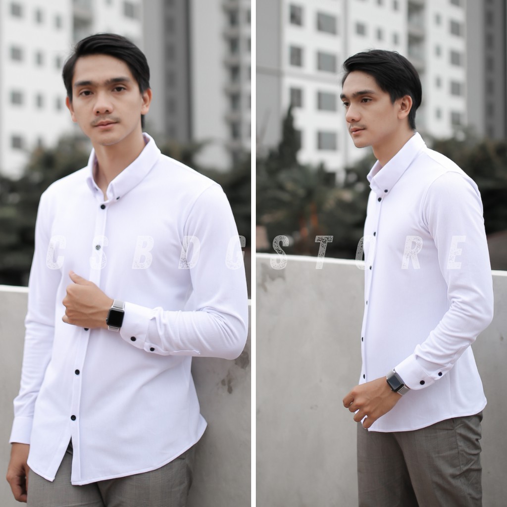 Kemeja Lengan Panjang Brogo Original Warna Putih Official