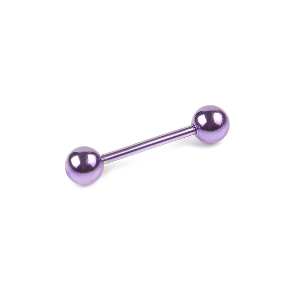 【TERSEDIA &amp; COD】7pc 14G Bedah Baja Barbell Bar Tongue Ring Pier Stud Piercing Warna Yang Berbeda Baru