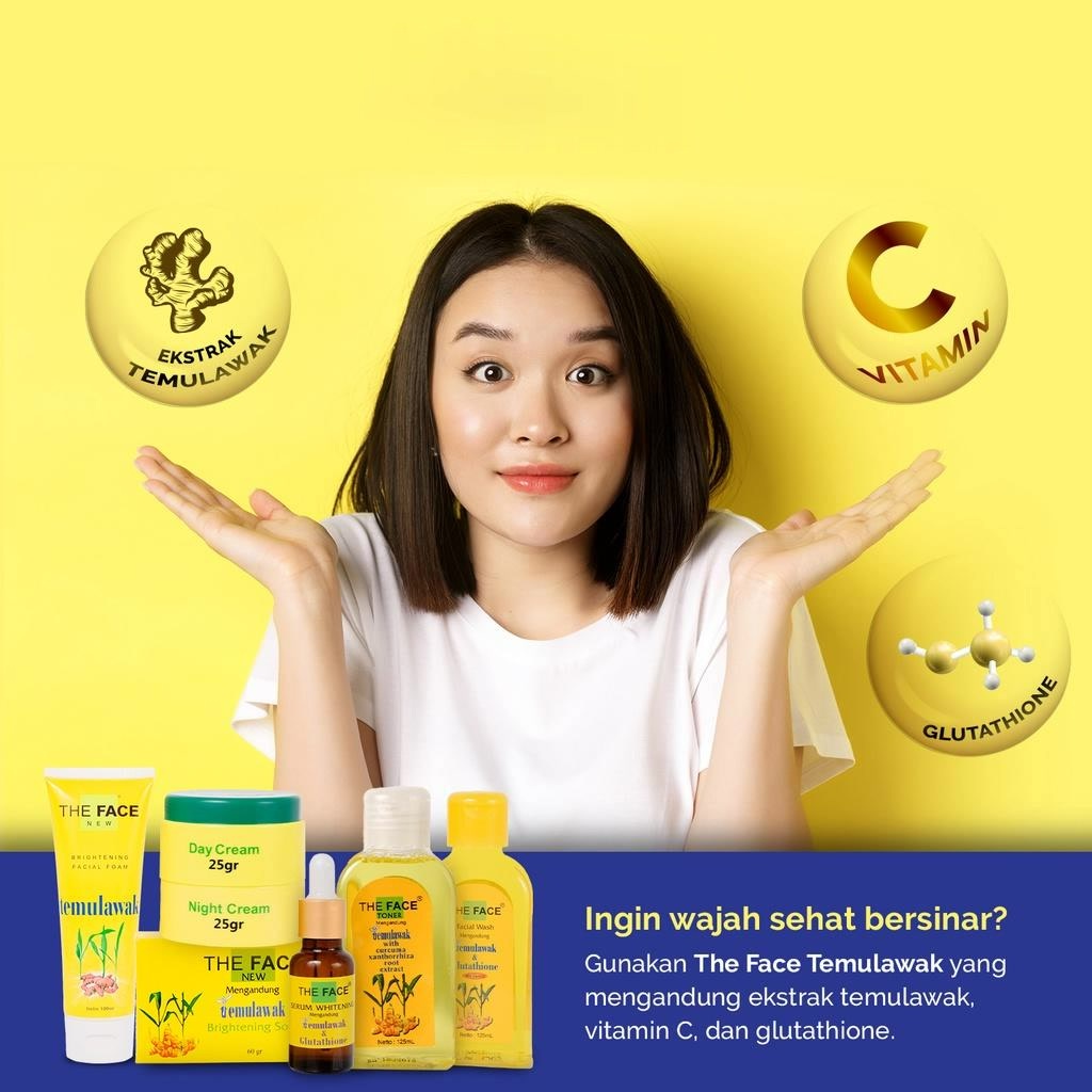 THE FACE Temulawak Brightening SERIES | Facial Wash - Toner Day &amp; Night Cream