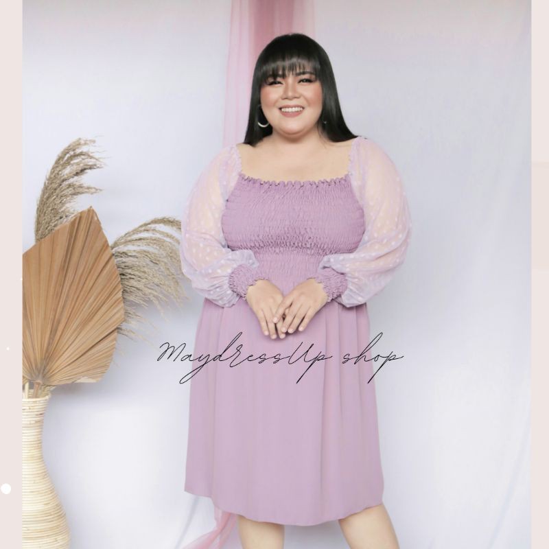 LILYA DRESS SABRINA PLUS SIZE TILE DOT XXL XXXL 4L