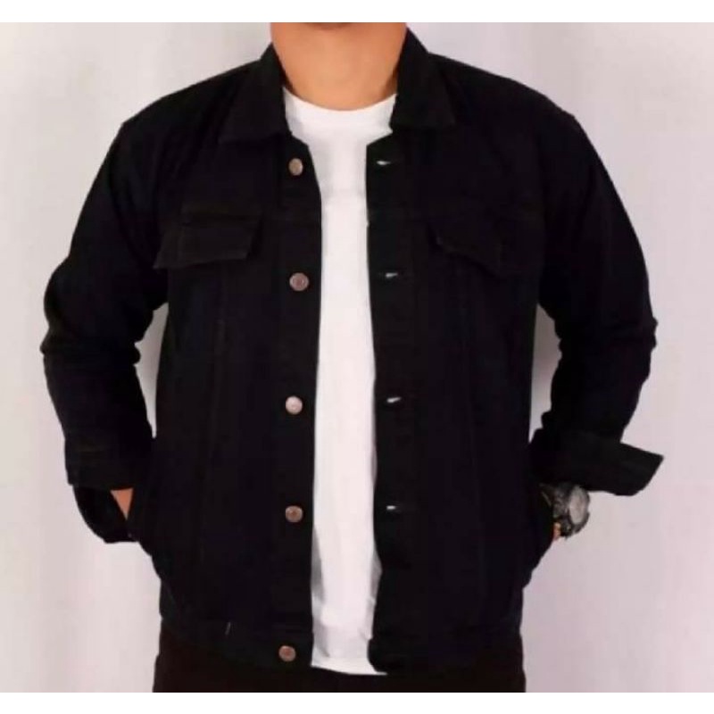 jaket jeans/jaket pria/jaket keren/jaket hitam