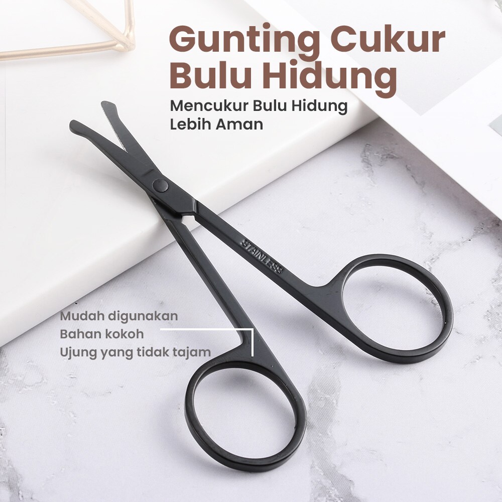 Gunting Cukur Bulu Hidung Nose Hair Scissor Stainless Steel