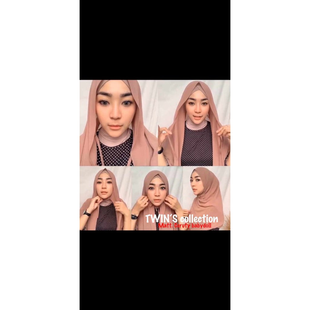 Jilbab Model Pashmina Tali Bahan Ceruty Murah Meriah