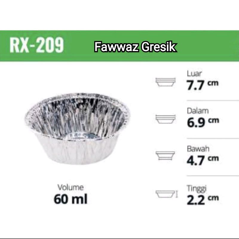 ALUMINIUM FOIL TRAY CUP RX 209 / WADAH CUP MAKANAN Cetakan Pie Bulat RX-209 (10 PCS)