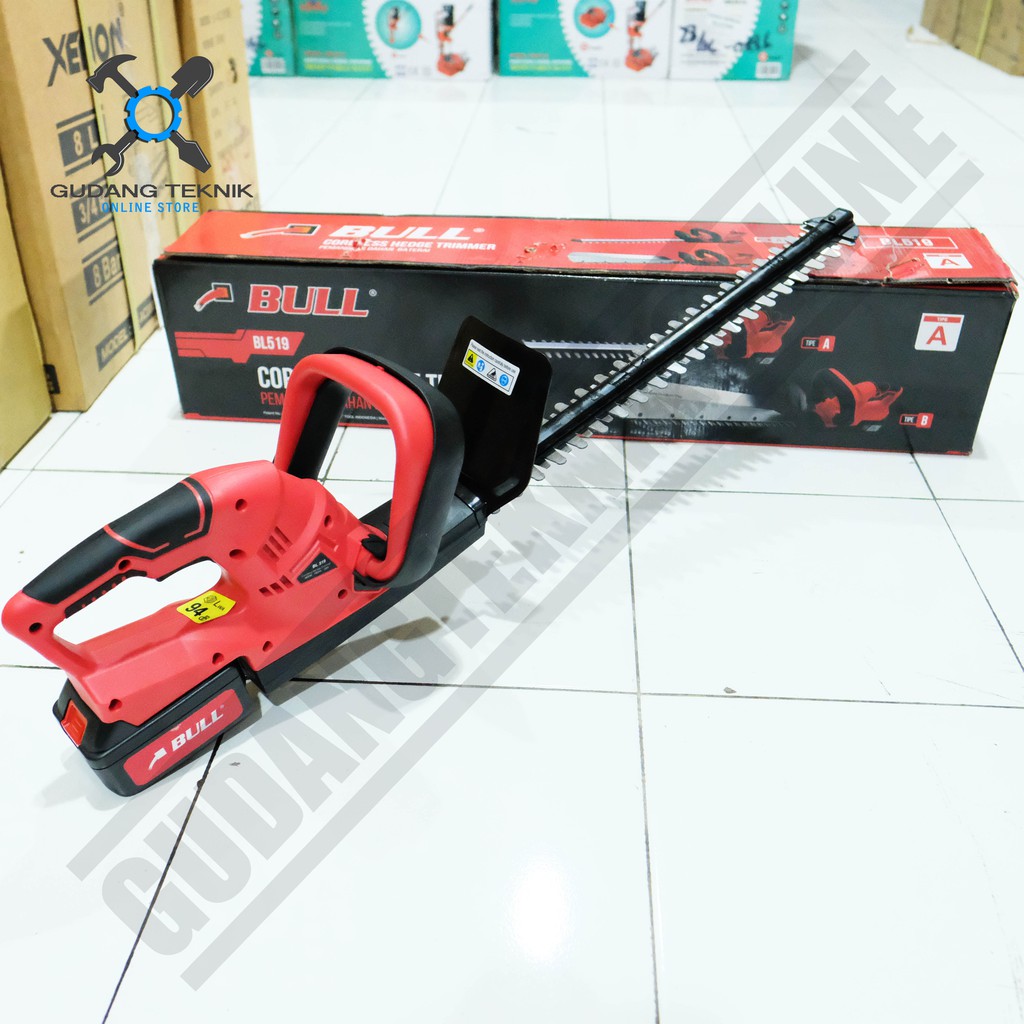 BULL BL519 TYPE A / Mesin Potong Pemotong Dahan Baterai  21V - Cordless Hedge Trimmer Bull BL 519 21V